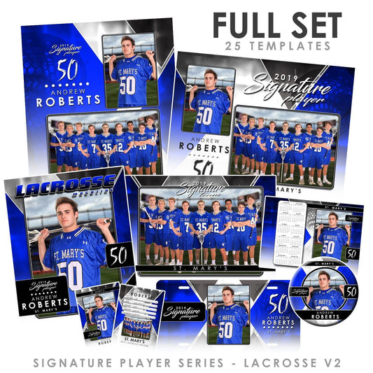 Signature Player - Lacrosse - V2 - T&I Drop-In Collection-Photoshop Template - Photo Solutions