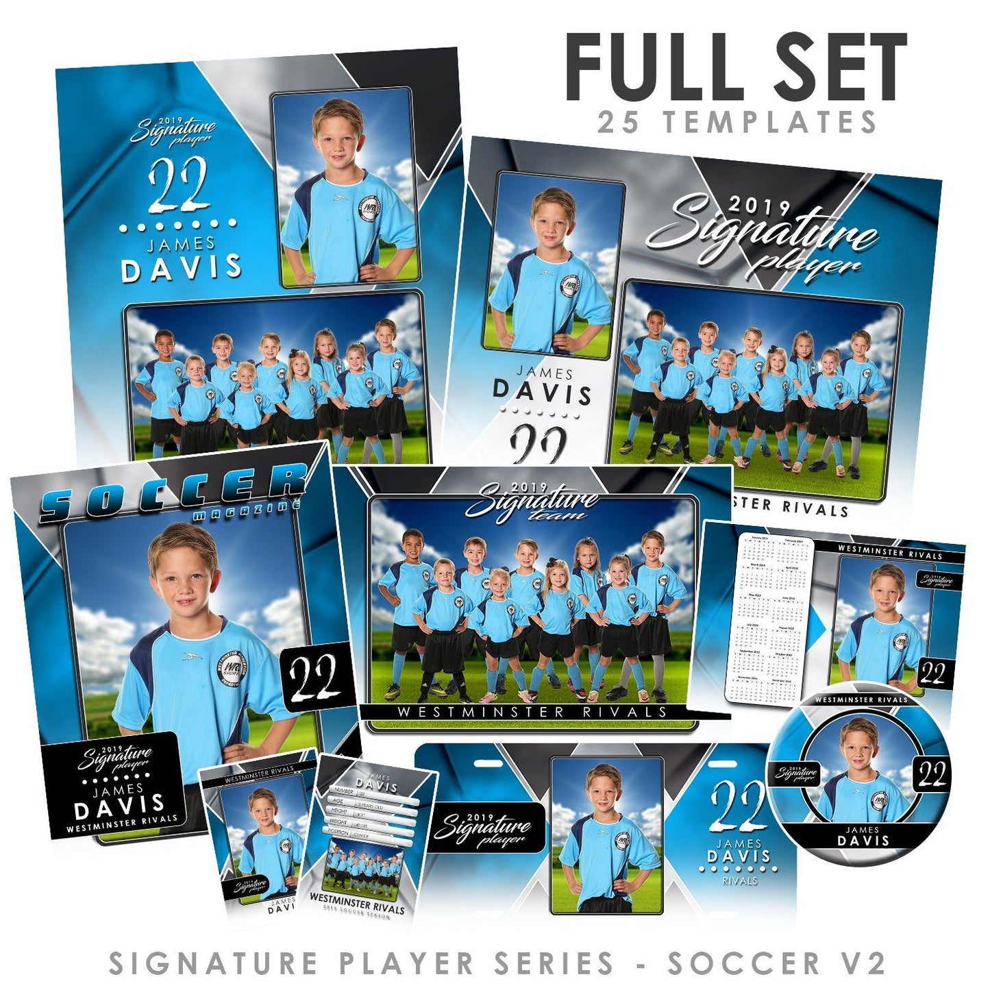 Signature Player - Soccer - V2 - T&I Drop-In Collection-Photoshop Template - Photo Solutions