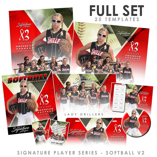 Signature Player - Softball - V2 - T&I Extraction Collection-Photoshop Template - Photo Solutions