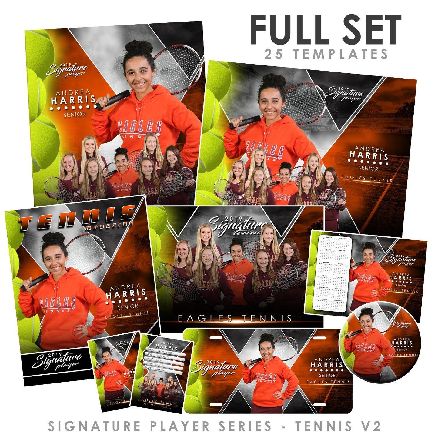 Signature Player - Tennis - V2 - T&I Extraction Collection-Photoshop Template - Photo Solutions