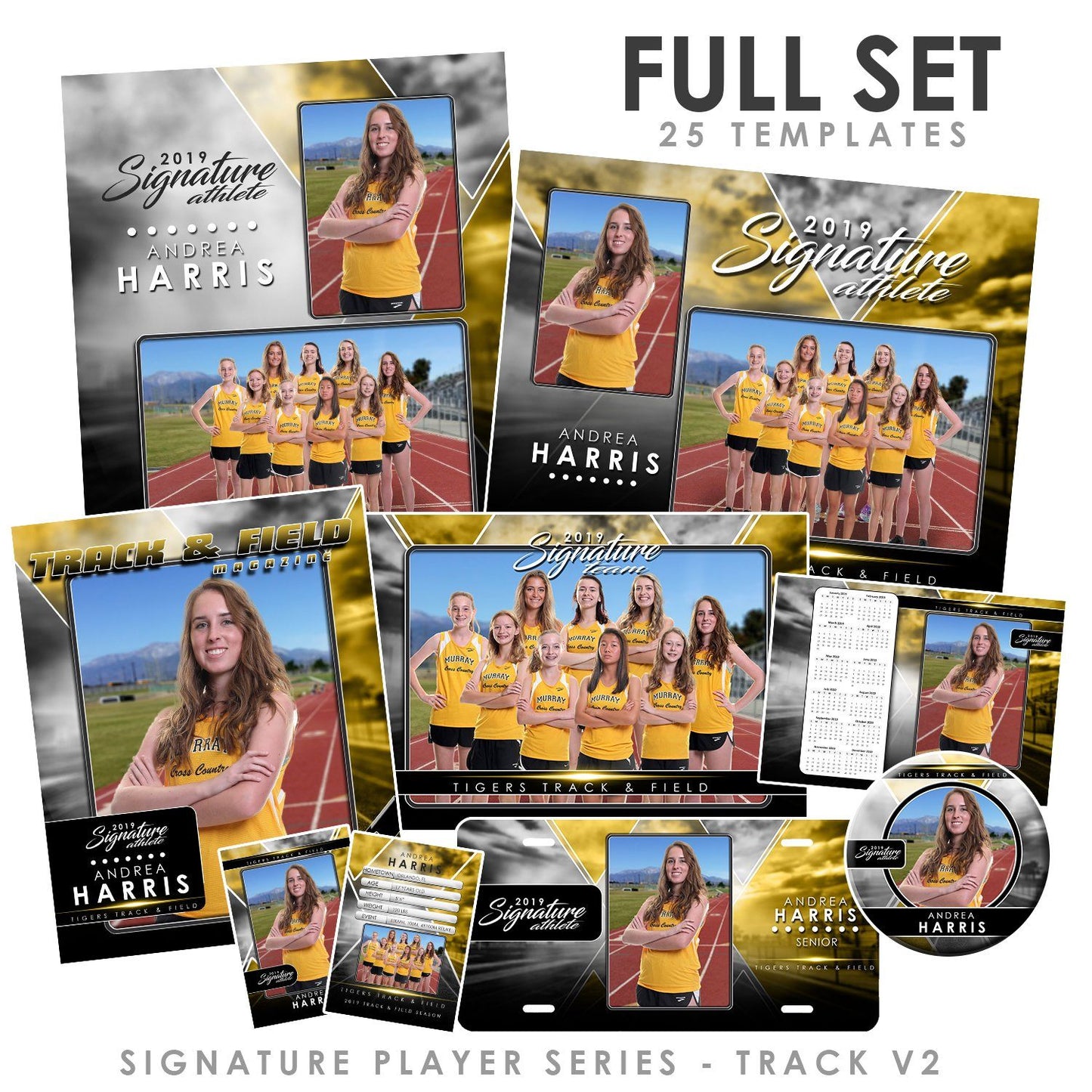Signature Player - Track & Field - V2 - T&I Drop-In Collection-Photoshop Template - Photo Solutions