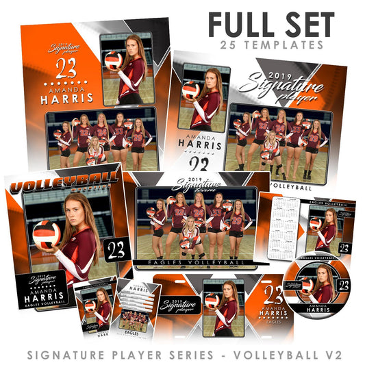 Signature Player - Volleyball - V2 - T&I Drop-In Collection-Photoshop Template - Photo Solutions