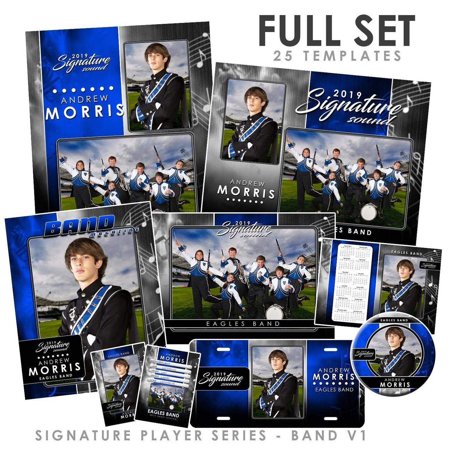 Signature Player - Band - V1 - T&I Drop-In Collection-Photoshop Template - Photo Solutions
