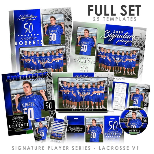 Signature Player - Lacrosse - V1 - T&I Drop-In Collection-Photoshop Template - Photo Solutions