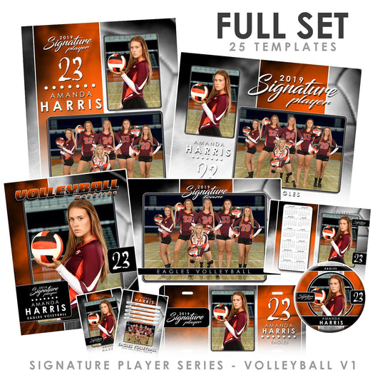 Signature Player - Volleyball - V1 - T&I Drop-In Collection-Photoshop Template - Photo Solutions