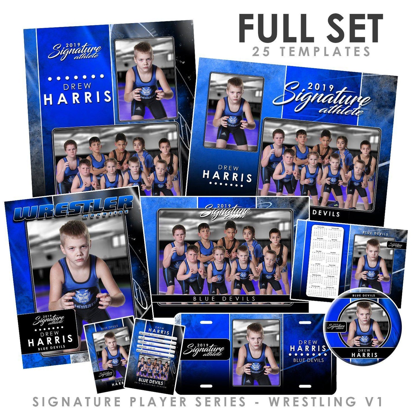 Signature Player - Wrestling - V1 - T&I Drop-In Collection-Photoshop Template - Photo Solutions