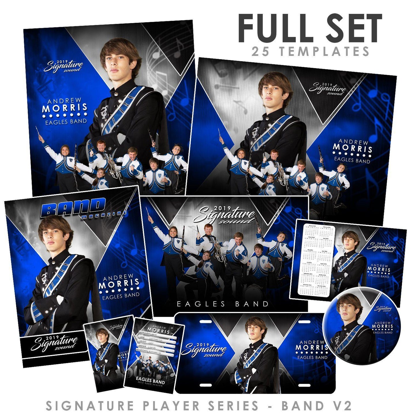 Signature Player - Band - V2 - T&I Extraction Collection-Photoshop Template - Photo Solutions