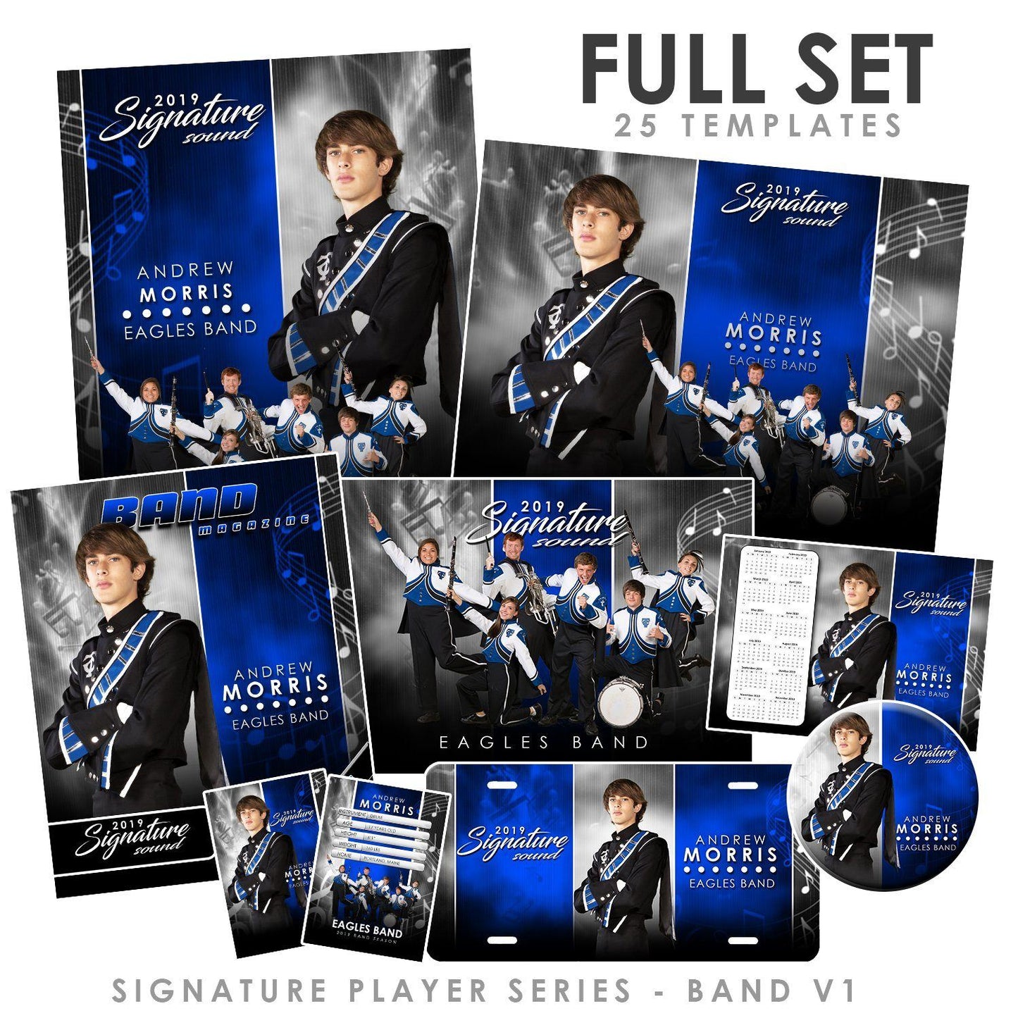 Signature Player - Band - V1 - T&I Extraction Collection-Photoshop Template - Photo Solutions