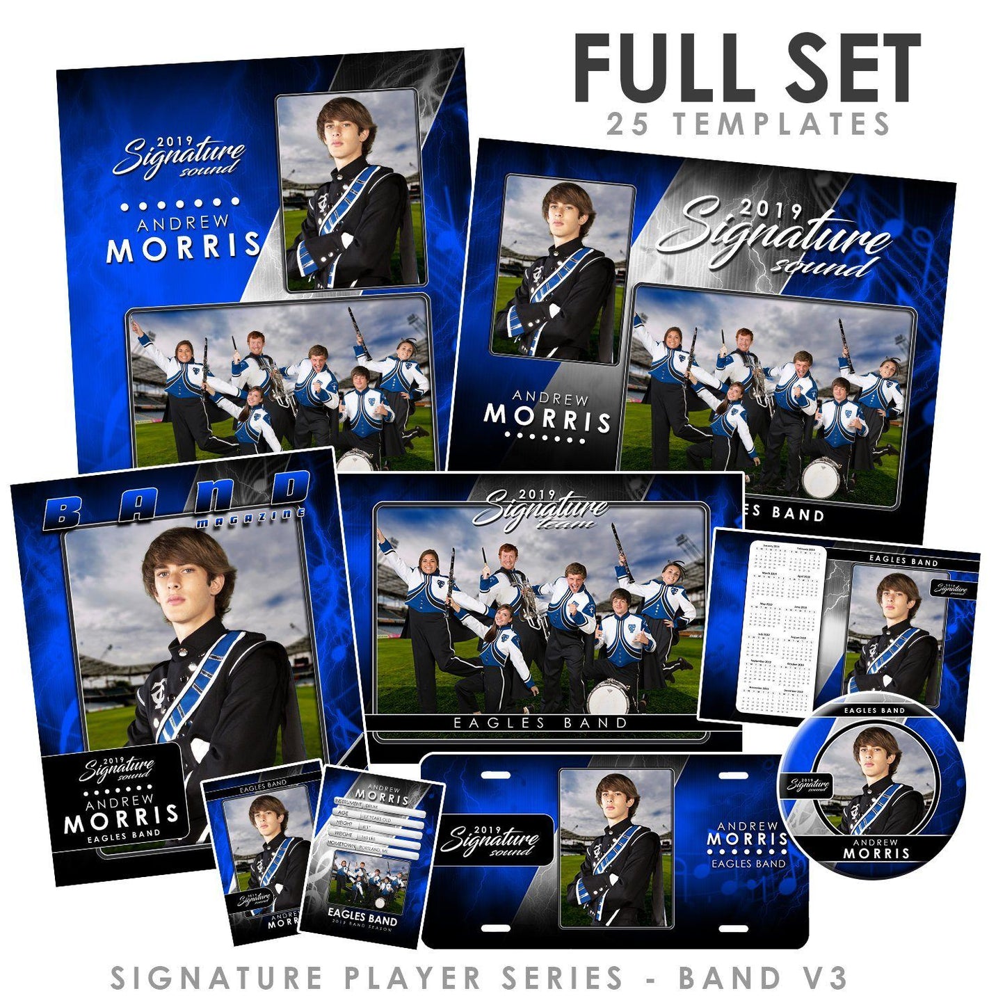 Signature Player - Band - V3 - T&I Drop-In Collection-Photoshop Template - Photo Solutions