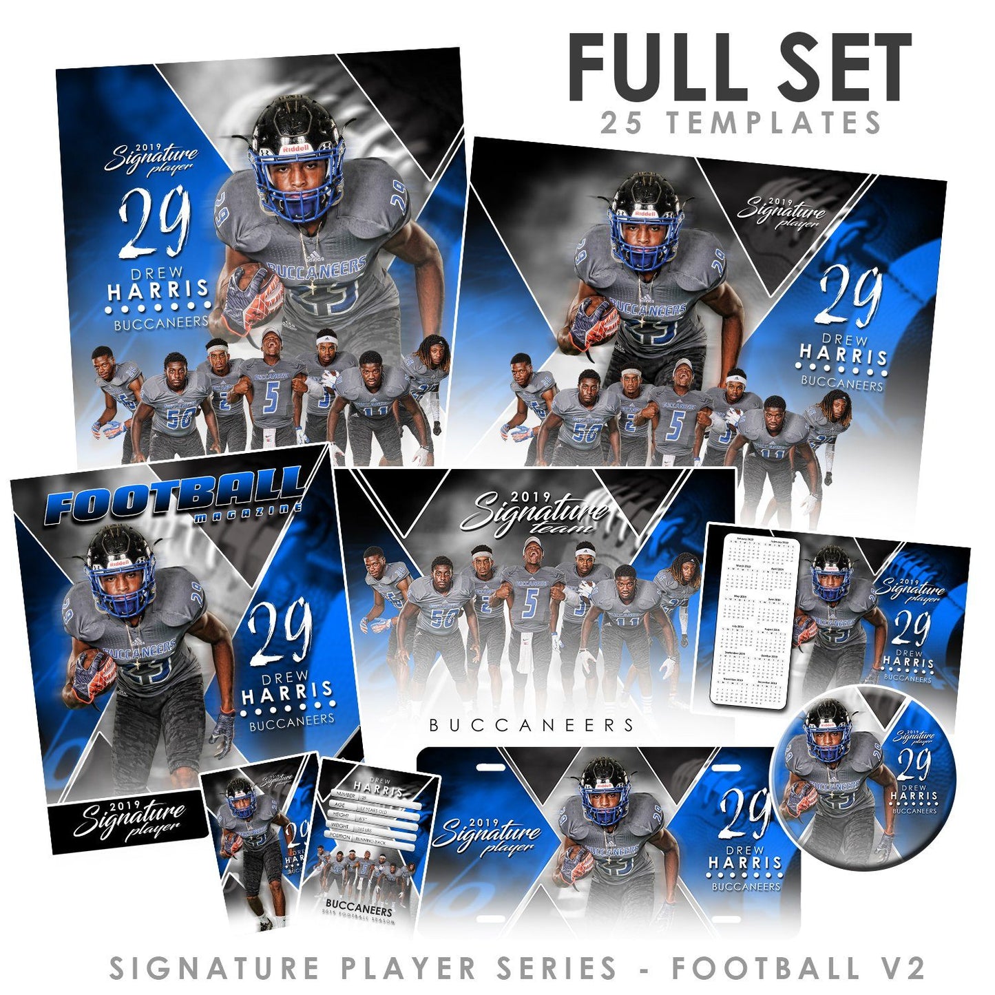Signature Player - Football - V2 - T&I Extraction Collection-Photoshop Template - Photo Solutions