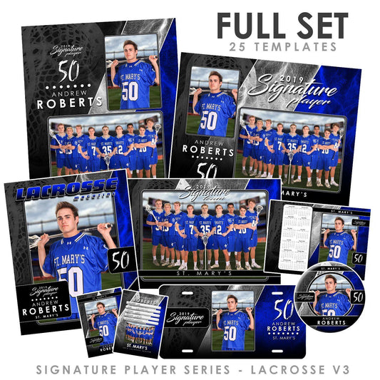 Signature Player - Lacrosse - V3 - T&I Drop-In Collection-Photoshop Template - Photo Solutions