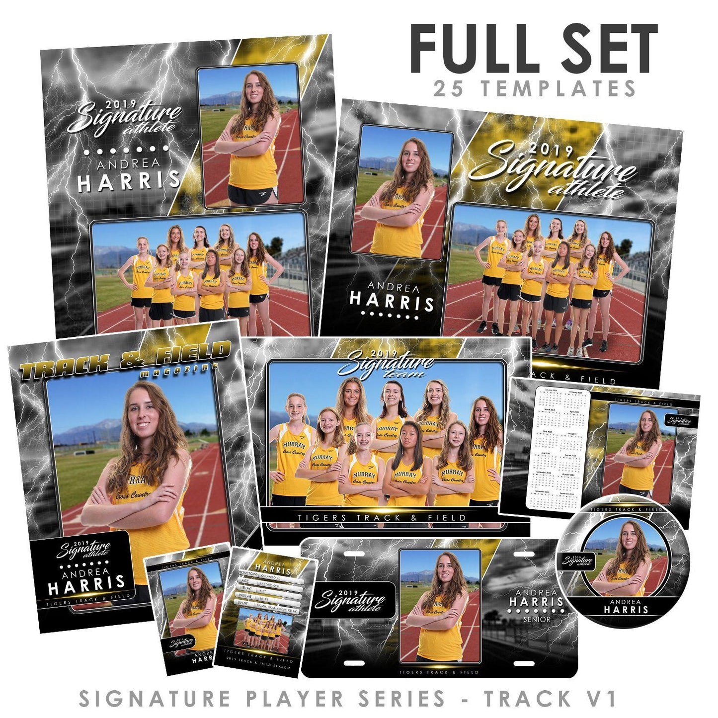 Signature Player - Track & Field - V3 - T&I Drop-In Collection-Photoshop Template - Photo Solutions