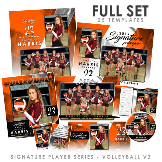 Signature Player - Volleyball - V3 - T&I Drop-In Collection-Photoshop Template - Photo Solutions