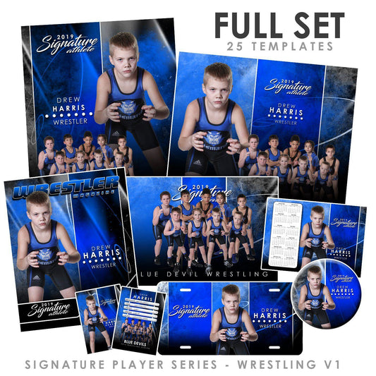 Signature Player - Wrestling - V1 - T&I Extraction Collection-Photoshop Template - Photo Solutions
