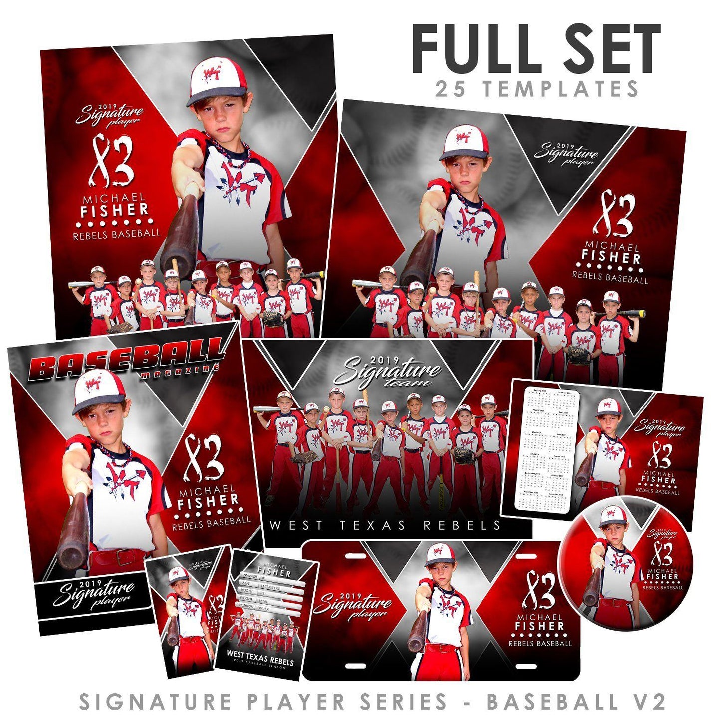 Signature Player - Baseball - V2 - T&I Extraction Collection-Photoshop Template - Photo Solutions