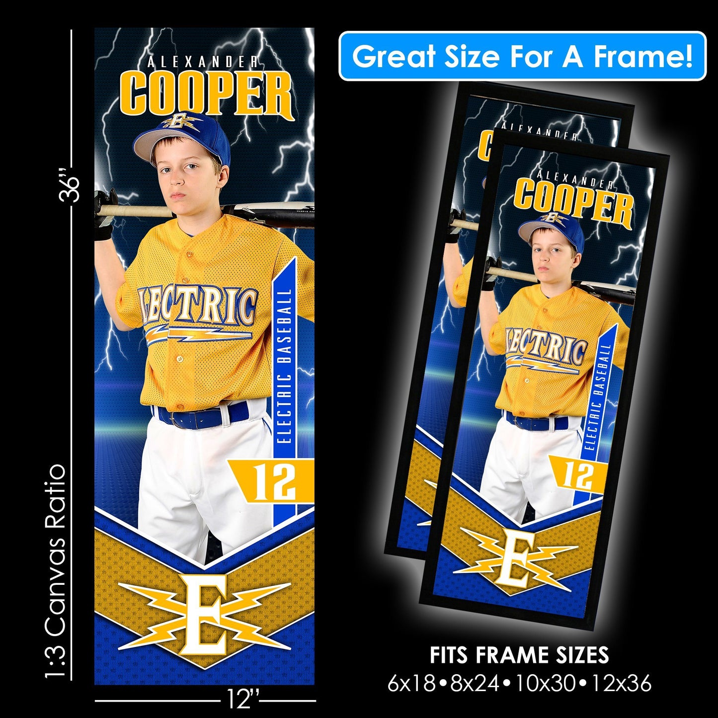 V2 - Electric - 1:3 Ratio Single Player Poster Template-Photoshop Template - PSMGraphix