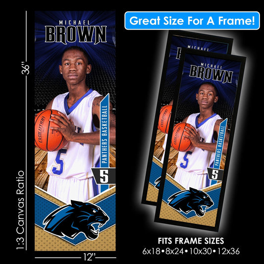 V2 - Full Court - 1:3 Ratio Single Player Poster Template-Photoshop Template - PSMGraphix