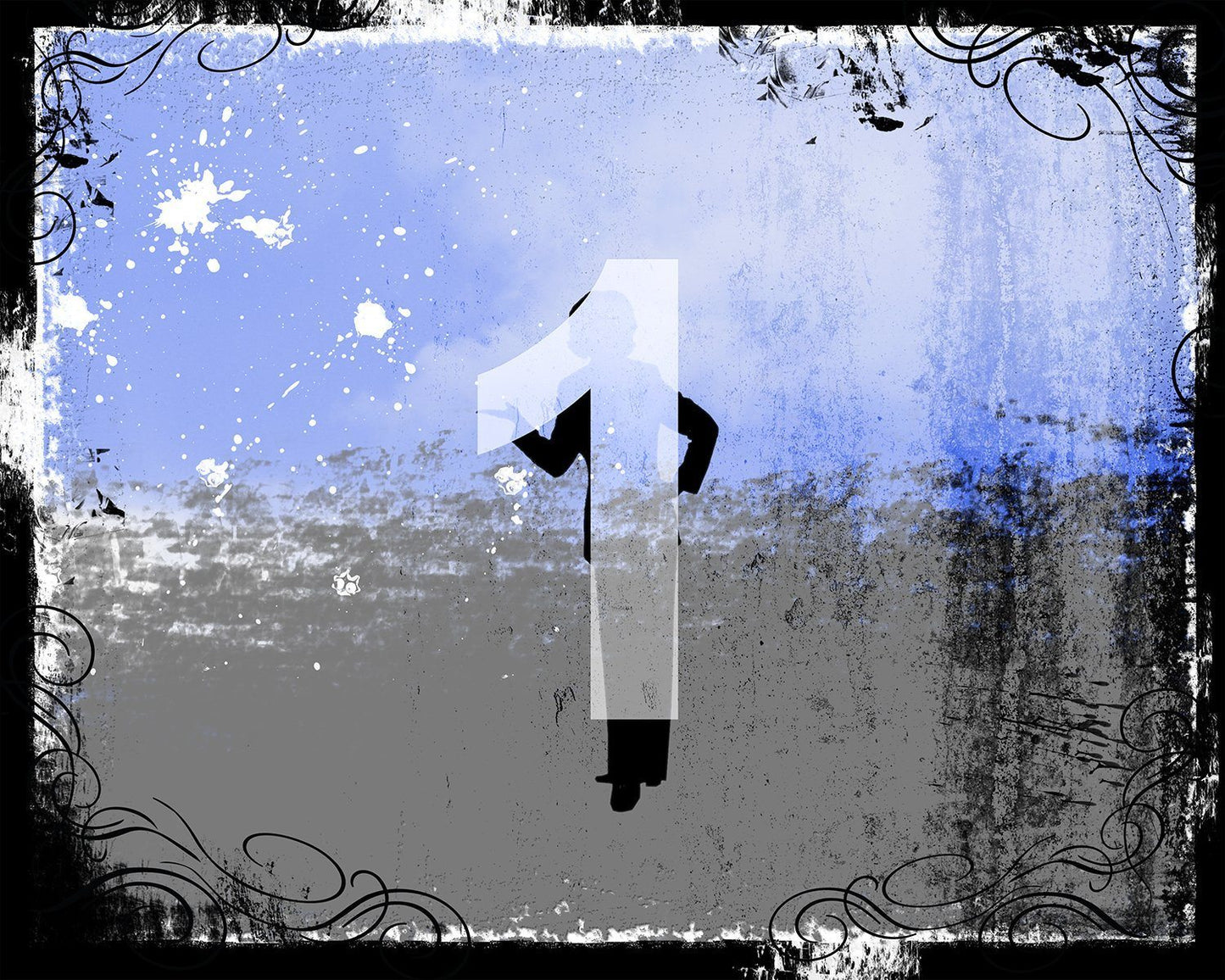 Artist Pallet - Grunge Border Landscape Photo Frame-Photoshop Template - Graphic Authority