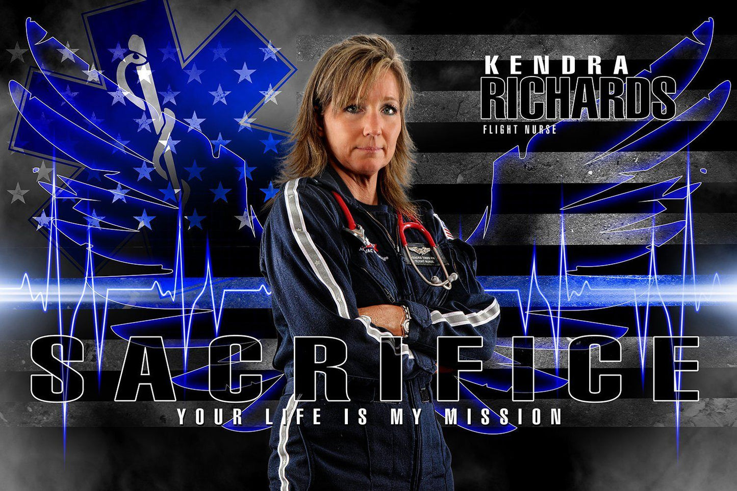 EMT Flight Nurse - V.2 - Heroes Series - Poster/Banner H-Photoshop Template - Photo Solutions