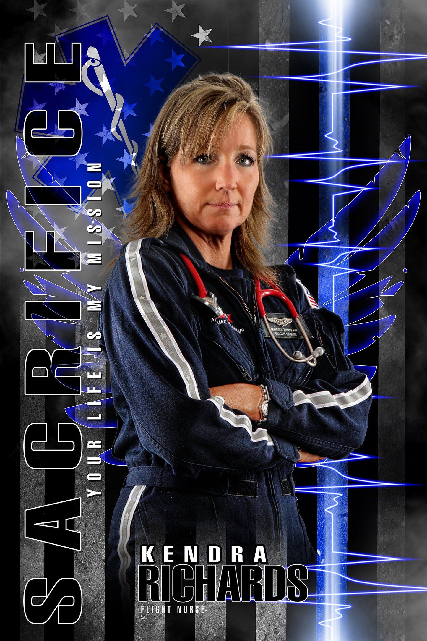 EMT Flight Nurse - V.2 - Heroes Series - Poster/Banner-Photoshop Template - Photo Solutions