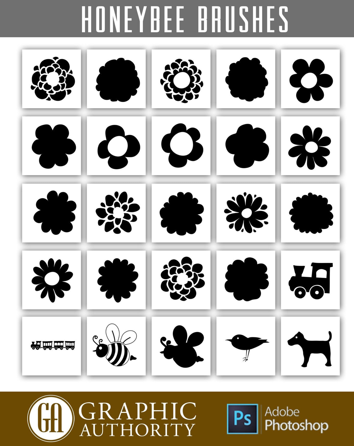 Honeybee Collection Photoshop ABR Brushes-Photoshop Template - Graphic Authority