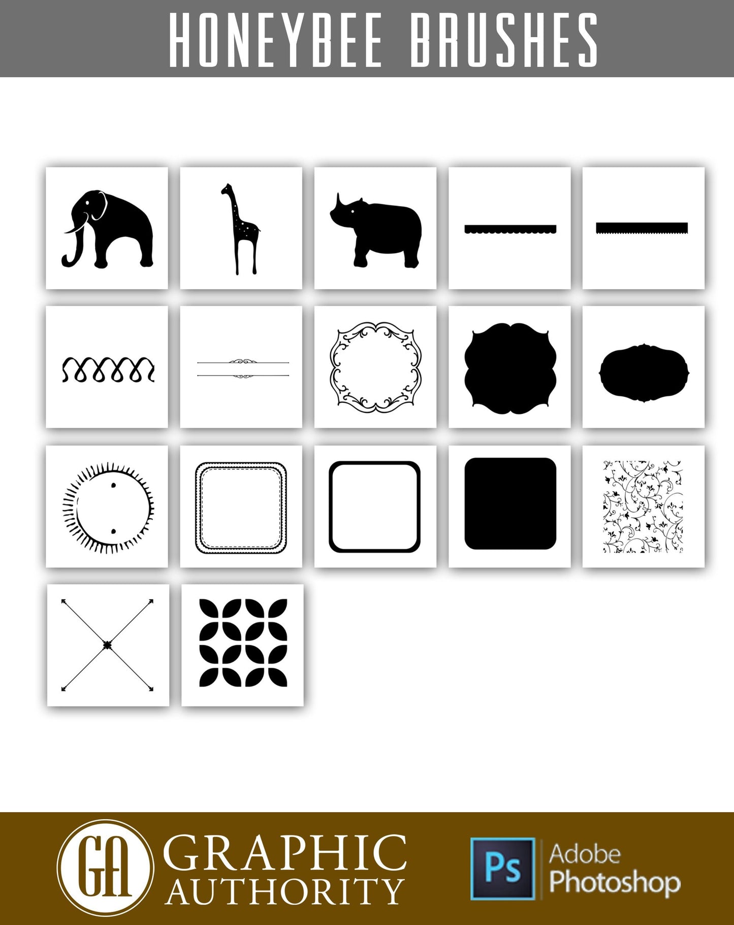 Honeybee Collection Photoshop ABR Brushes-Photoshop Template - Graphic Authority