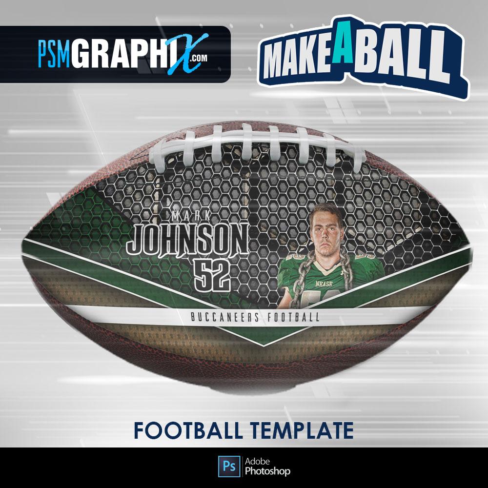Honeycomb - V.1 - Football (Full Size) - Make-A-Ball Photoshop Template-Photoshop Template - PSMGraphix