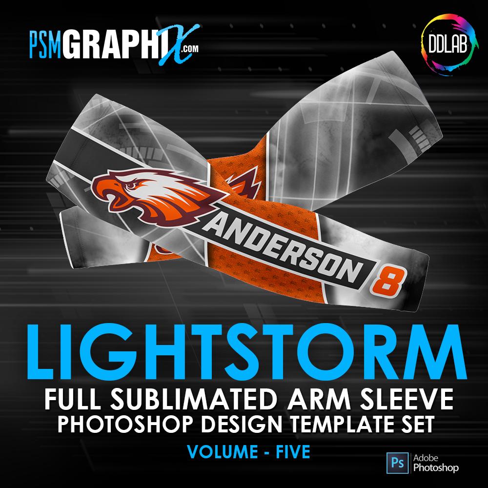 LIGHTSTORM - V5 - Arm Sleeve Photoshop Template-Photoshop Template - PSMGraphix