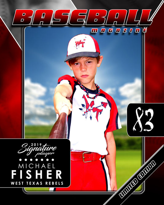 Signature Player - Baseball - V2 - Drop-In Magazine Cover Template-Photoshop Template - Photo Solutions
