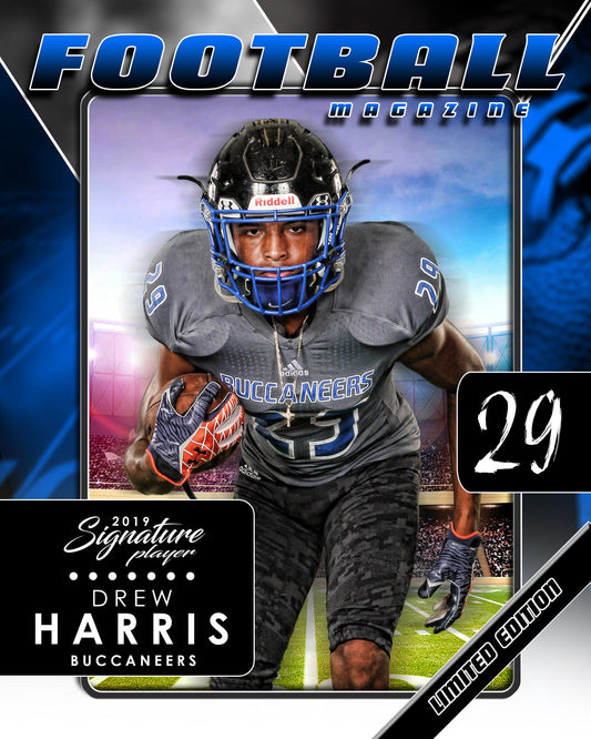 Signature Player - Football - V2 - Drop-In Magazine Cover Template-Photoshop Template - Photo Solutions