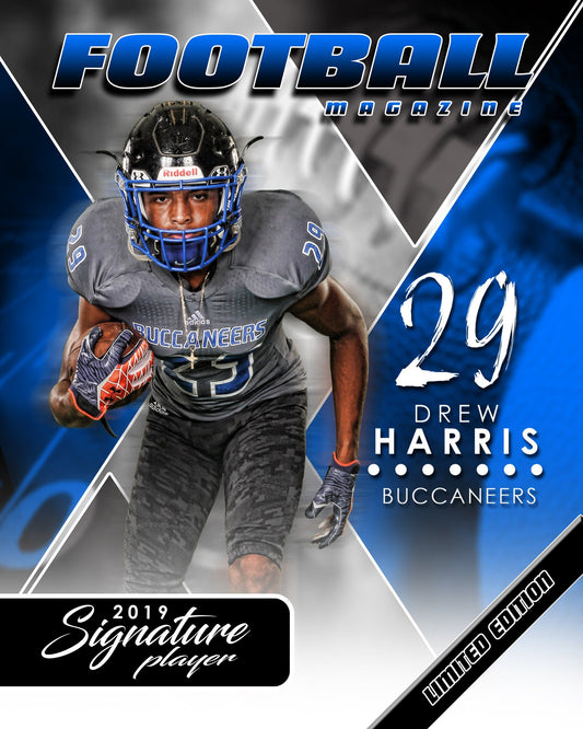 Signature Player - Football - V2 - Extraction Magazine Cover Template-Photoshop Template - Photo Solutions