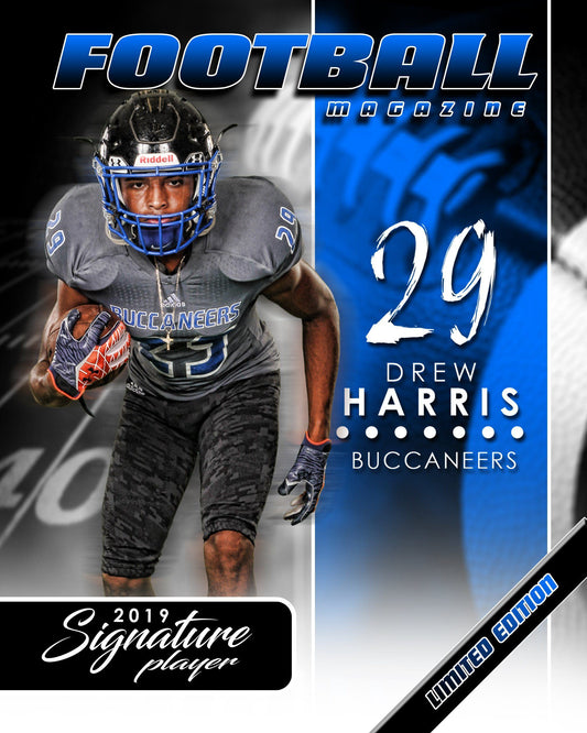 Signature Player - Football - V1 - Extraction Magazine Cover Template-Photoshop Template - Photo Solutions