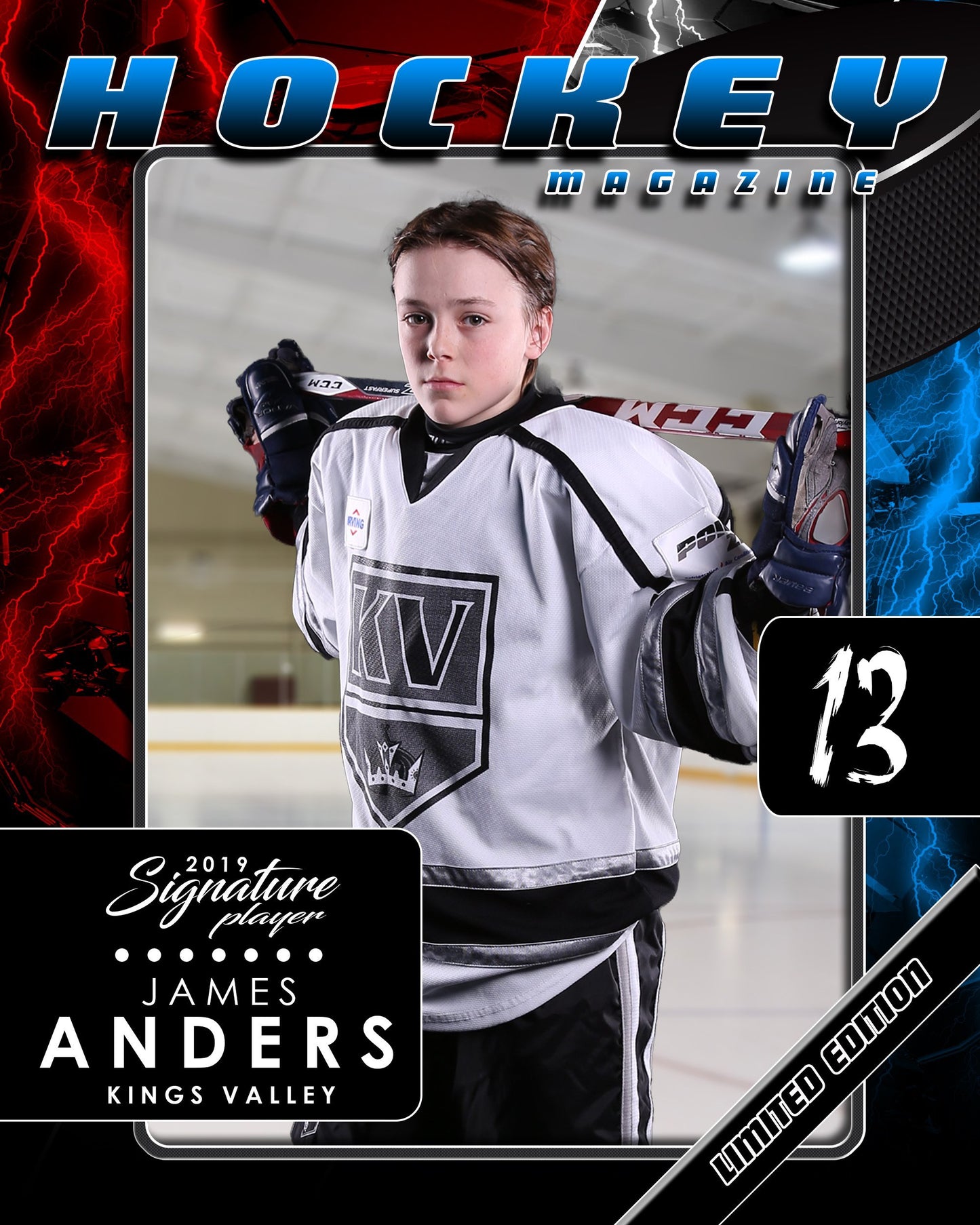 Signature Player - Hockey - V3 - T&I Drop-In Collection-Photoshop Template - Photo Solutions
