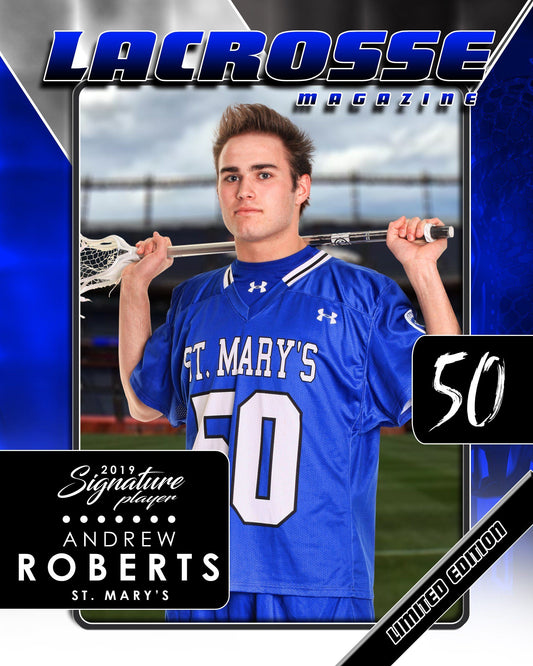 Signature Player - Lacrosse - V2 - Drop-In Magazine Cover Template-Photoshop Template - Photo Solutions