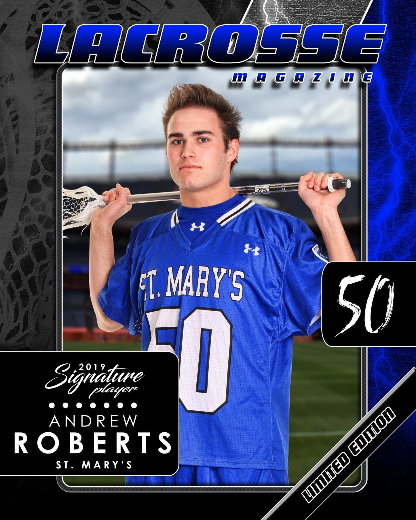 Signature Player - Lacrosse - V3 - T&I Drop-In Collection-Photoshop Template - Photo Solutions