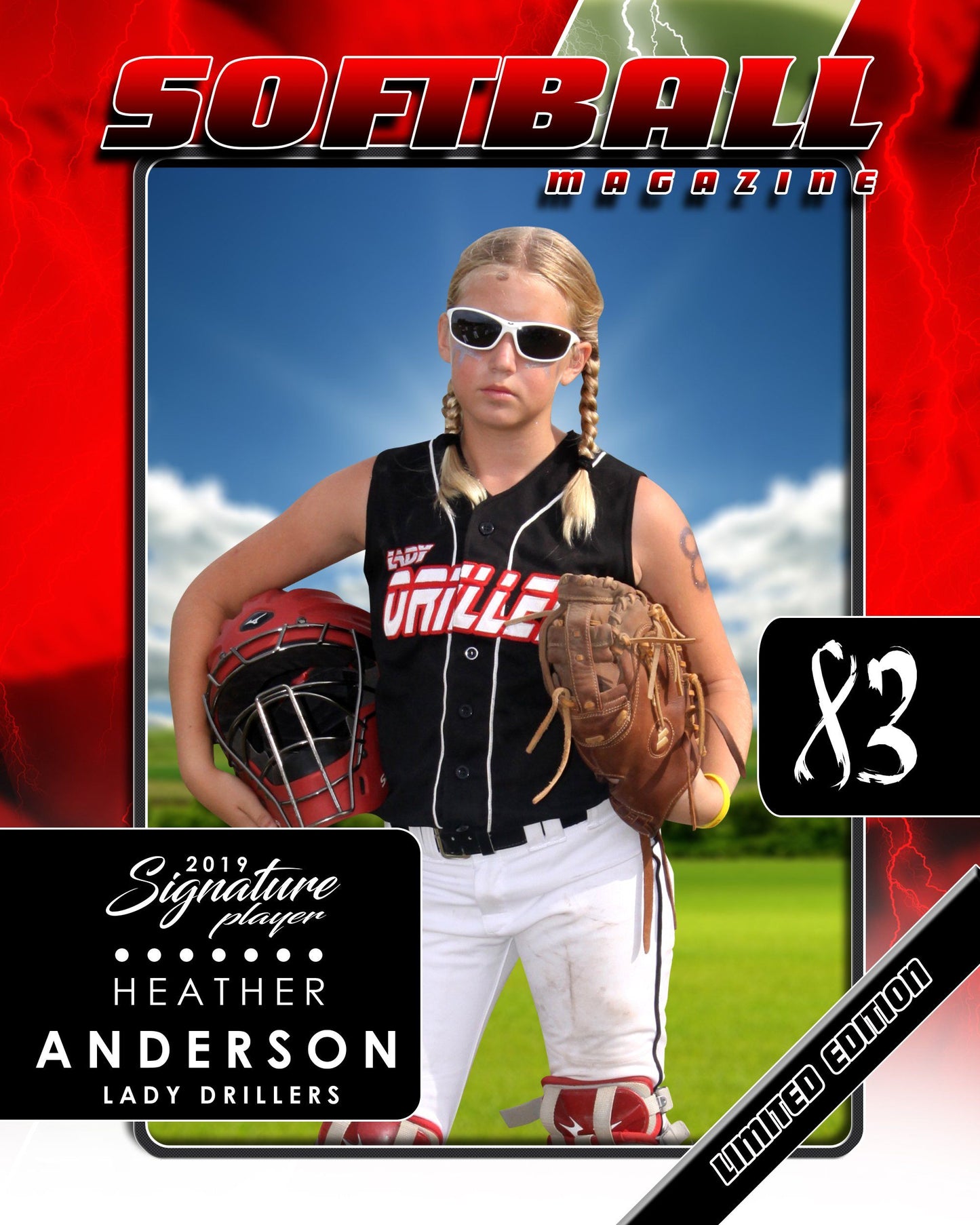 Signature Player - Softball - V3 - T&I Drop-In Collection-Photoshop Template - Photo Solutions