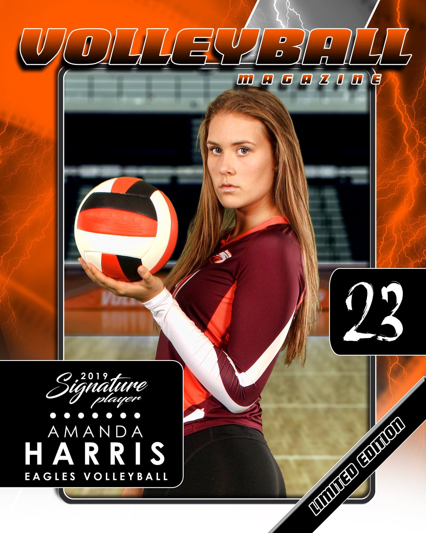 Signature Player - Volleyball - V3 - T&I Drop-In Collection-Photoshop Template - Photo Solutions