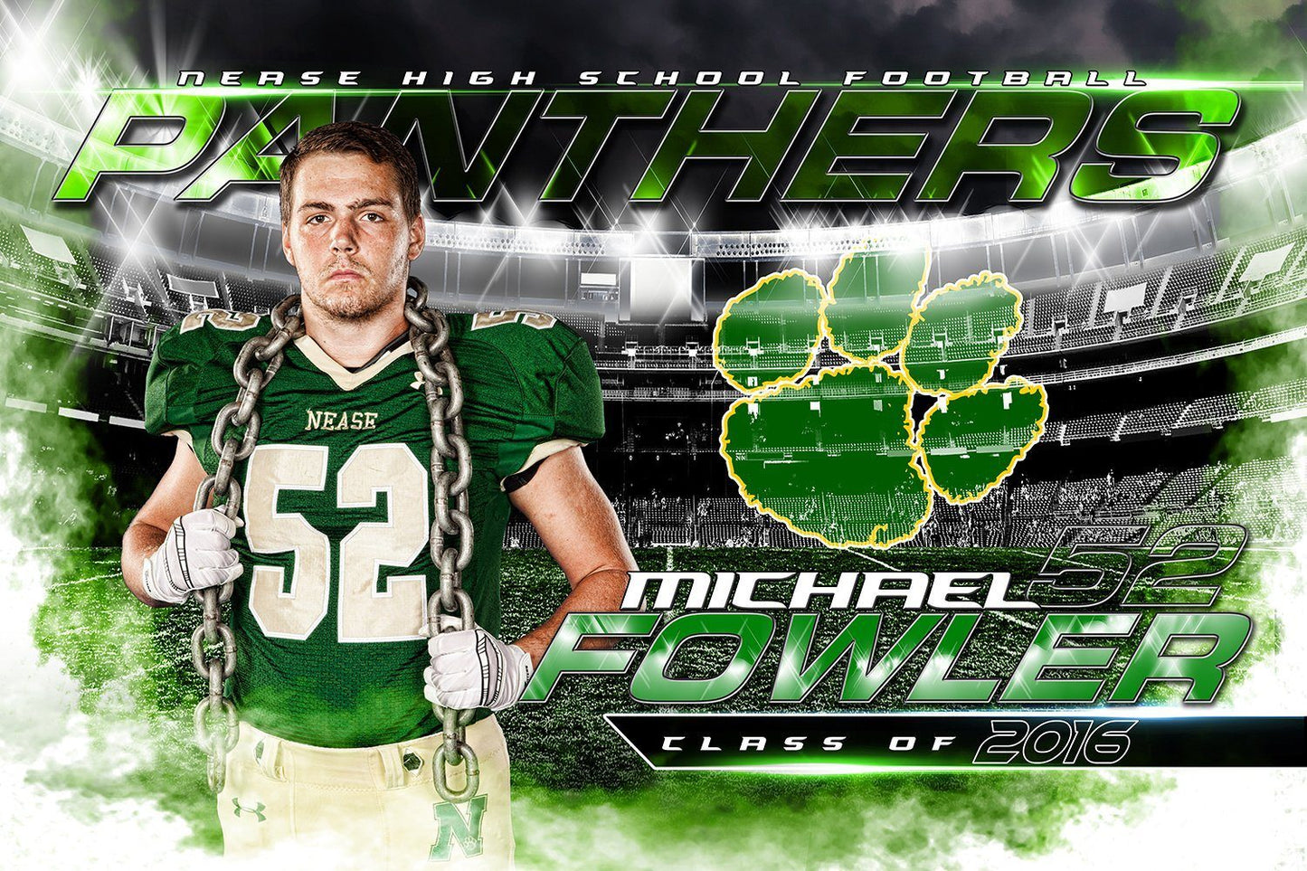 Friday Night Lights V.2 - MVP Series - Player Banner & Poster Template H-Photoshop Template - Photo Solutions