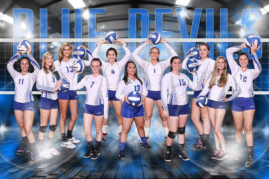 Under The Lights Volleyball - MVP Series - Player Banner & Poster Template H-Photoshop Template - Photo Solutions