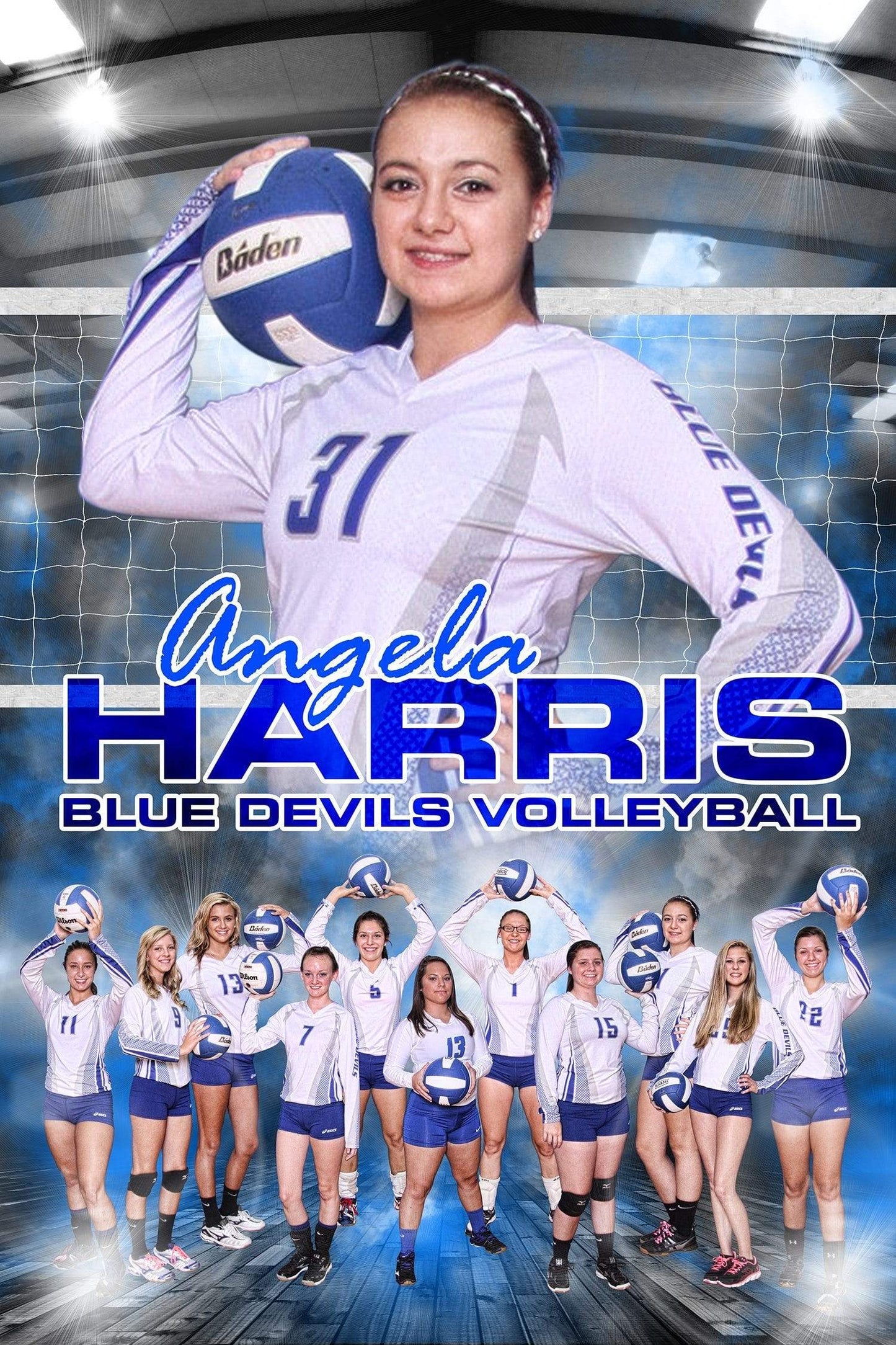 Under The Lights Volleyball - MVP Series - T&I Poster/Banner-Photoshop Template - Photo Solutions