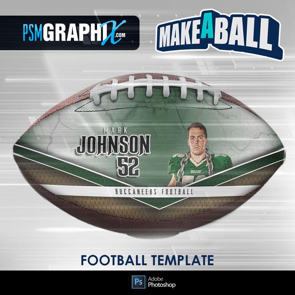 Metal - V.1 - Football (Full Size) - Make-A-Ball Photoshop Template-Photoshop Template - PSMGraphix