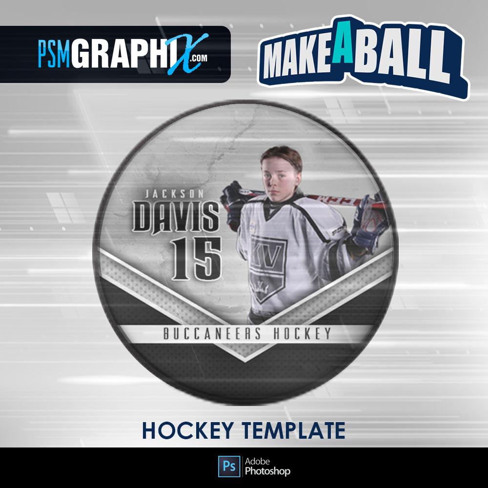 Metal - V.1 - Hockey Puck - Make-A-Ball Photoshop Template-Photoshop Template - PSMGraphix