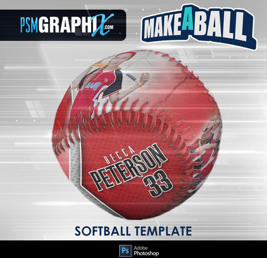 Metal - V.1 - Softball - Make-A-Ball Photoshop Template-Photoshop Template - PSMGraphix