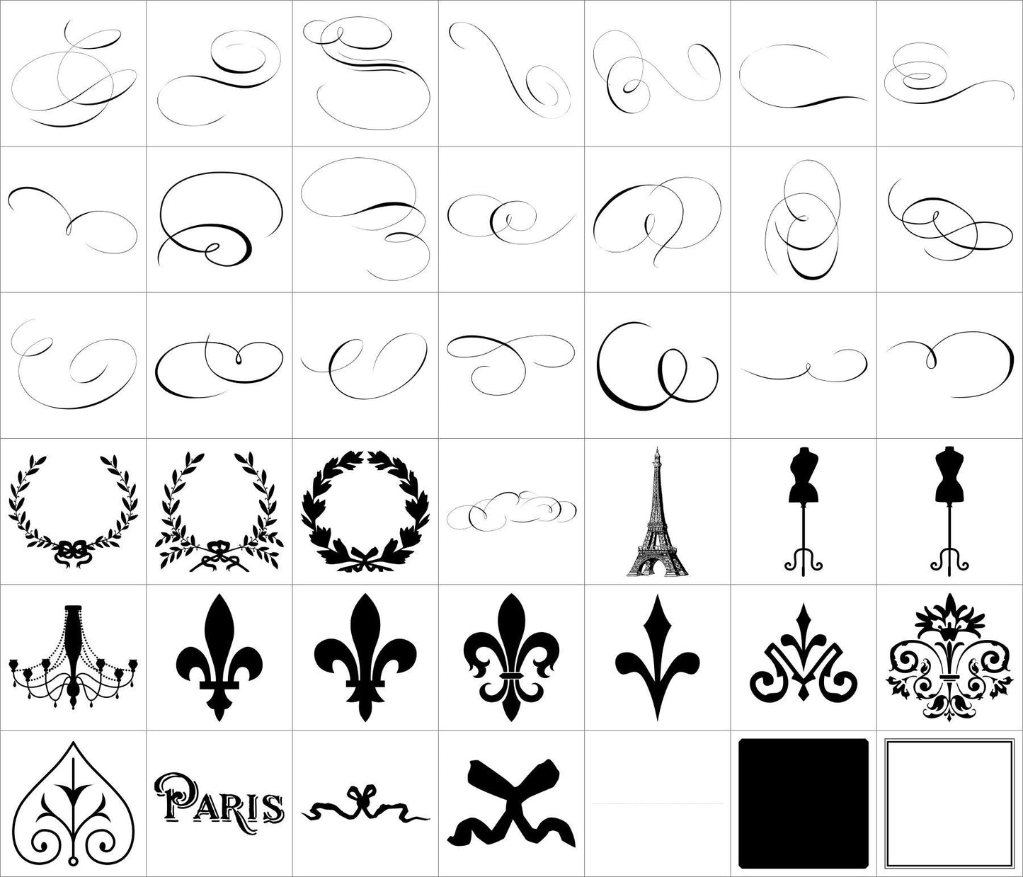 Parisian Noir - Vector .CHS Photoshop Shapes-Photoshop Template - Graphic Authority
