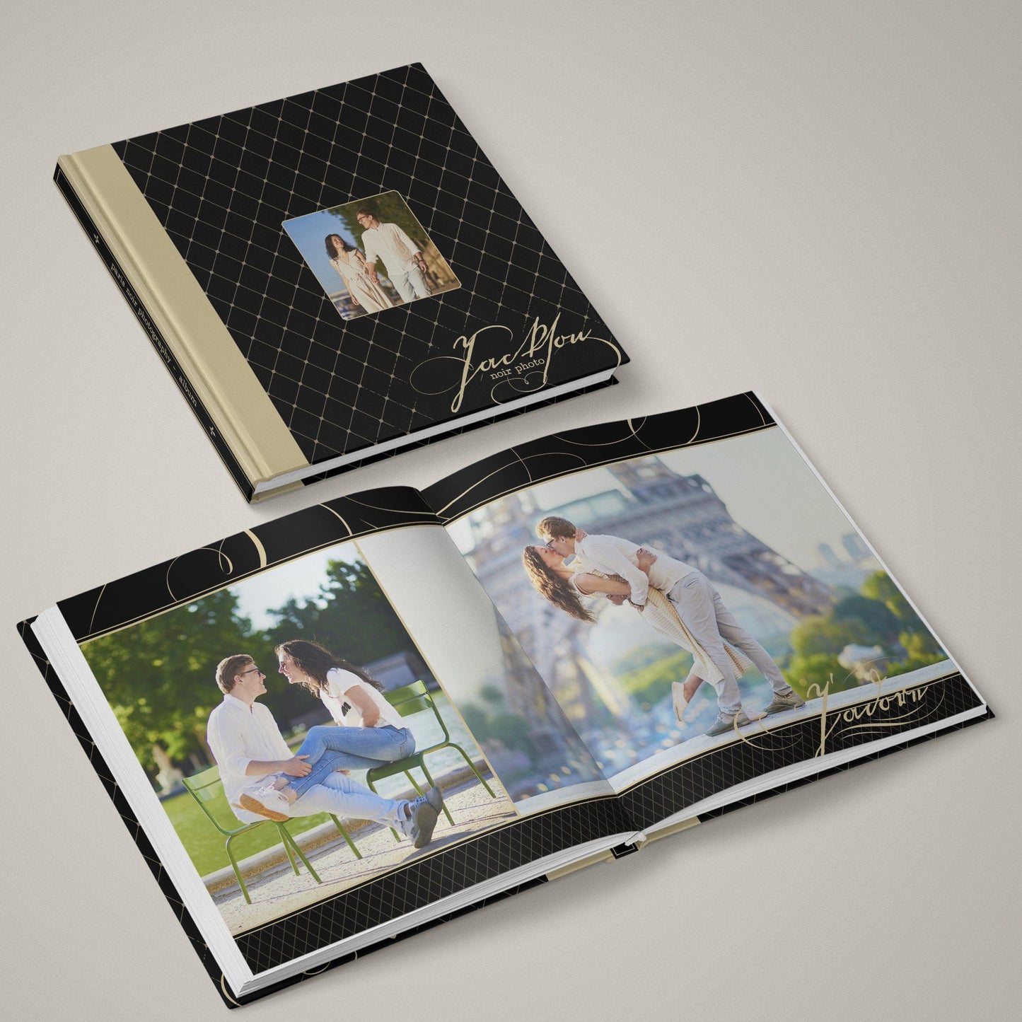 Parisian Noir - 12x24 - Album Spreads-Photoshop Template - Graphic Authority