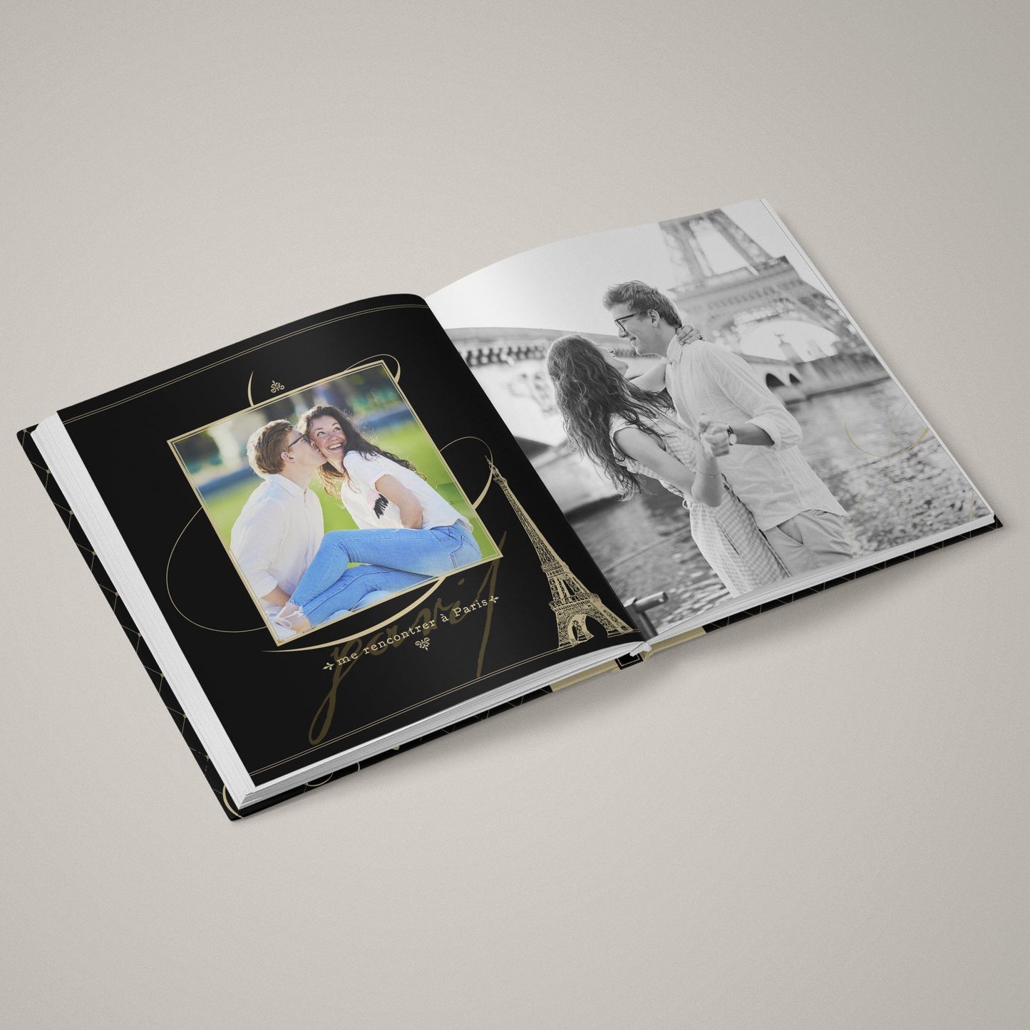 Parisian Noir - 12x24 - Album Spreads-Photoshop Template - Graphic Authority
