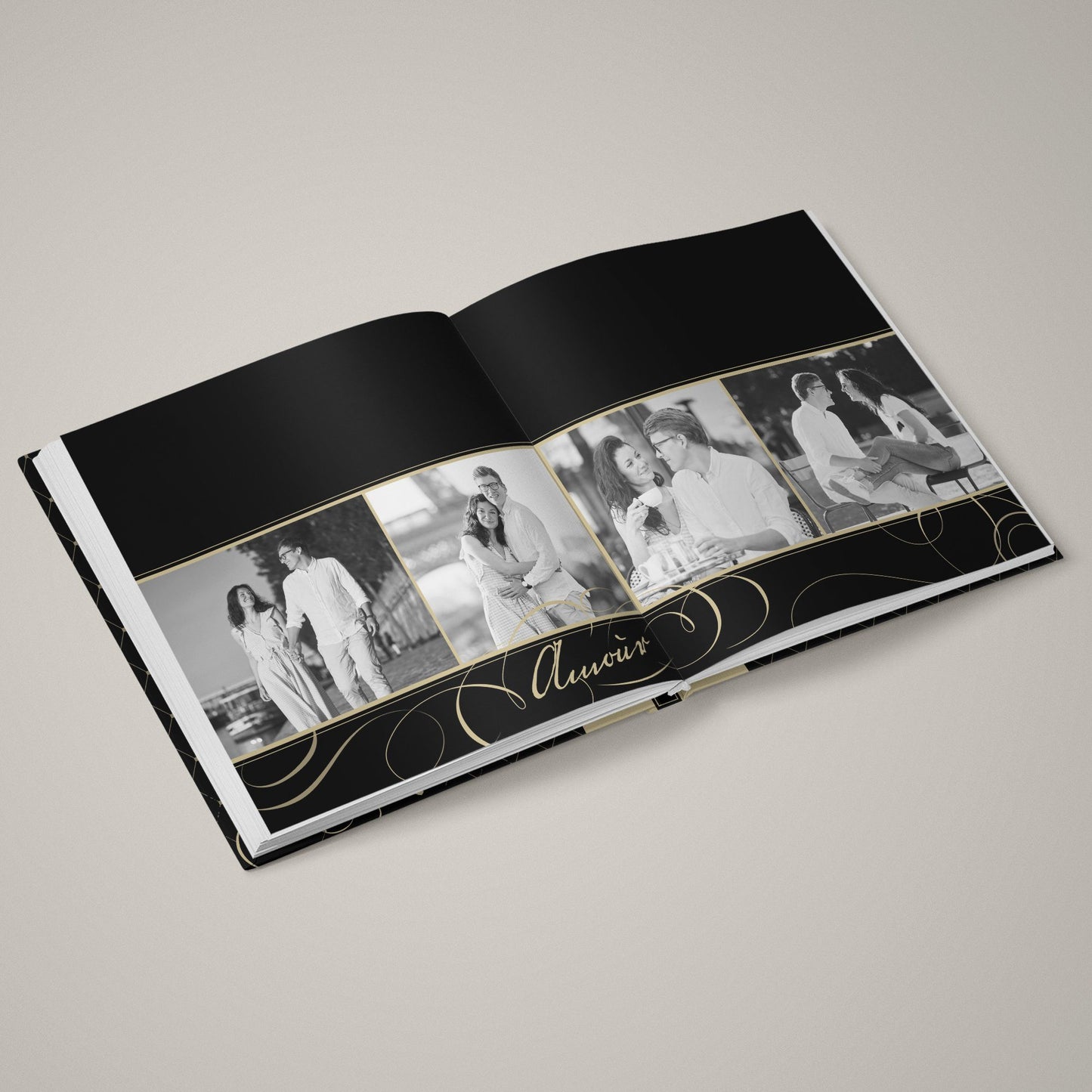 Parisian Noir - 12x24 - Album Spreads-Photoshop Template - Graphic Authority
