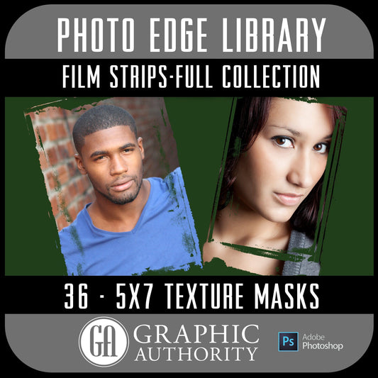 Photo Edge Library - Film Strip 5x7 - Full Collection-Photoshop Template - Graphic Authority