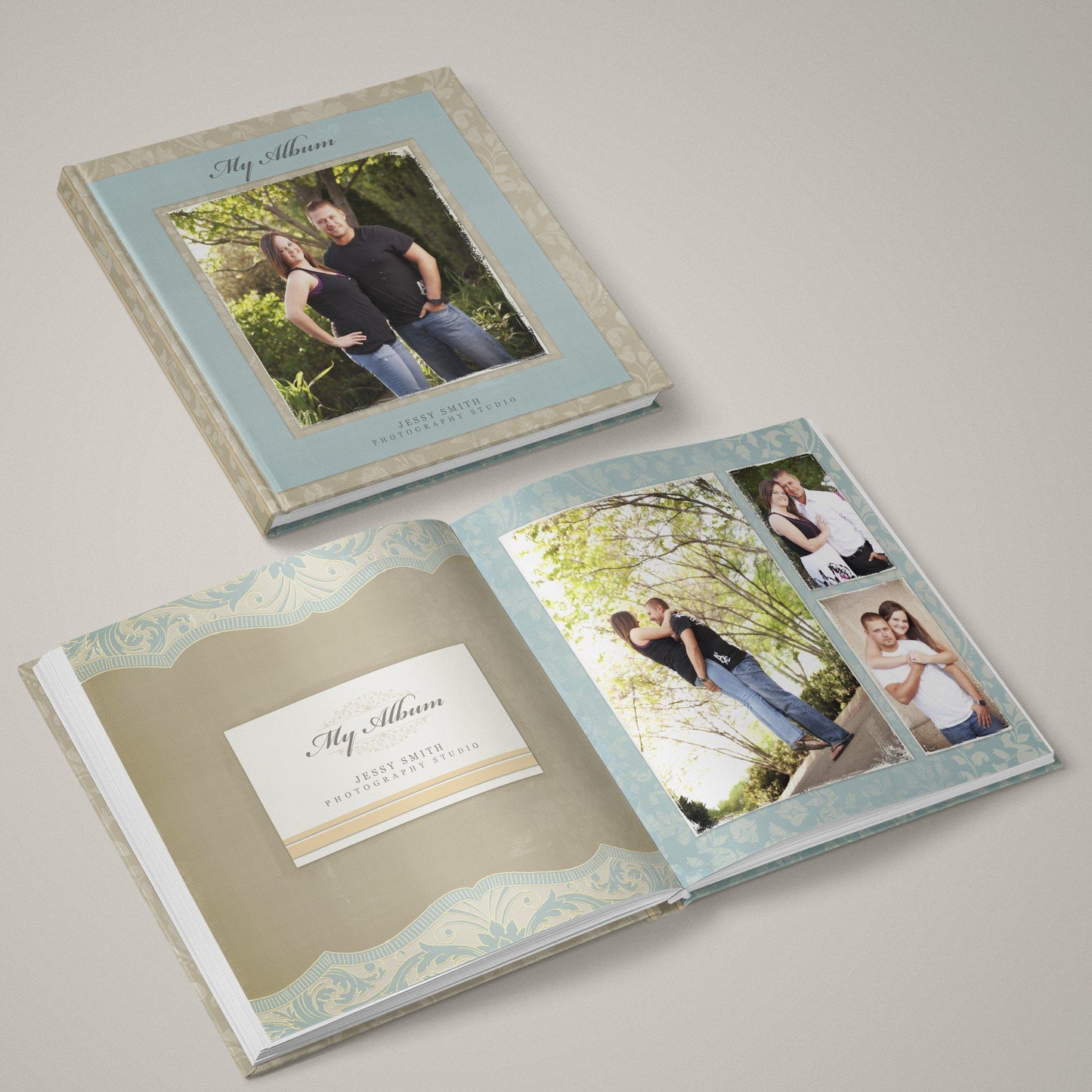 Portrait Masterpiece - Blue - 12x24 - Album Spreads-Photoshop Template - Graphic Authority