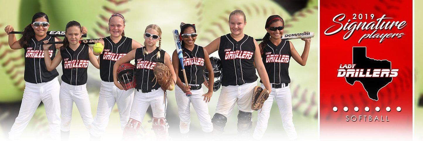 Softball - v.1 - Signature Player - Team Panoramic-Photoshop Template - Photo Solutions